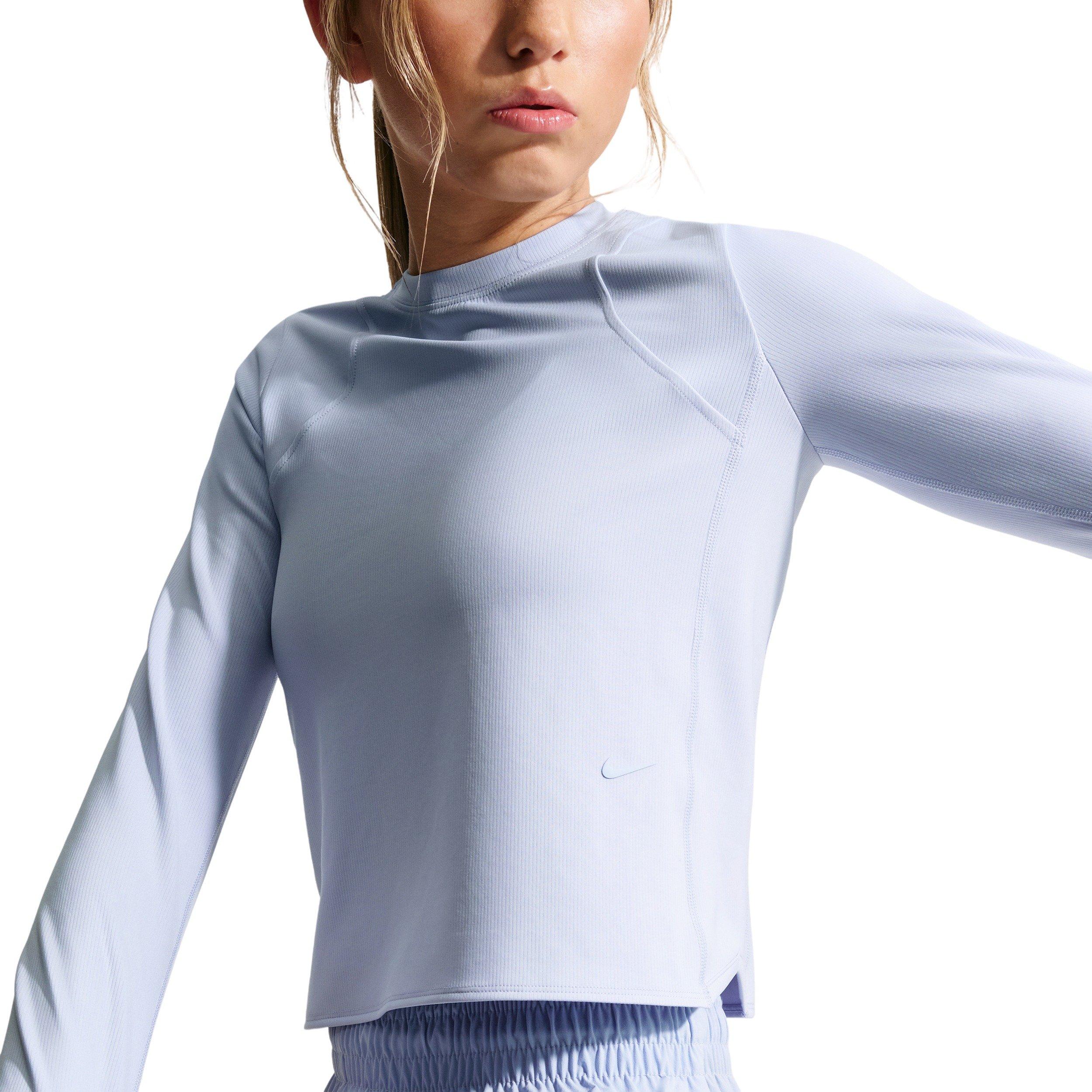 Nike Big Girls' MAVN Dri-FIT Ribbed Long Sleeve Top - Grey - GREY